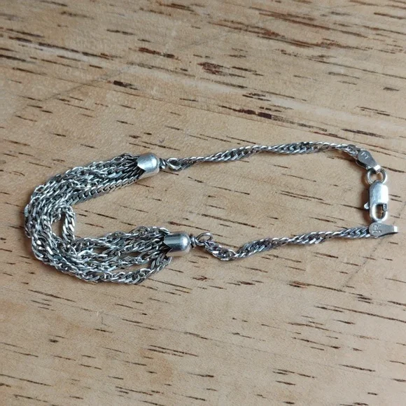 Multi Strand Sterling Silver Bracelet - Picture 10 of 10